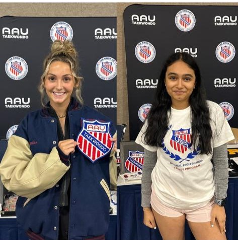 Siona serving as an official at an AAU Taekwondo event.